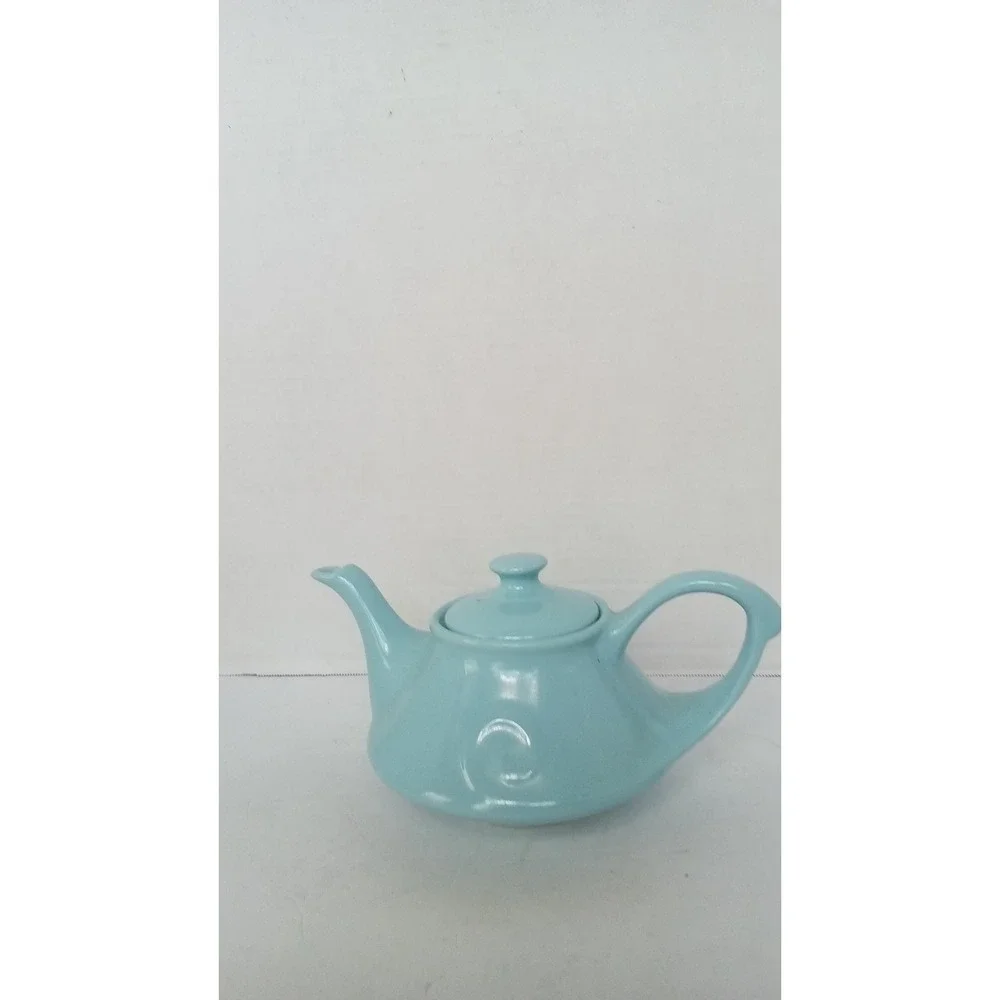 Light Blue Ceramic Teapot with Lid‎ Kitchen Tea Party Decor Tableware